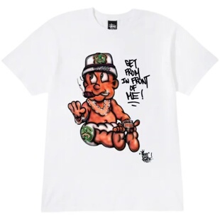 STUSSY HIP HOP BABY TEE 经典复古款嘻哈小子卡通休闲青春短袖