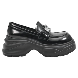 UDV学院风厚底乐福鞋女2025春季新款英伦黑色小皮鞋商场同款单鞋