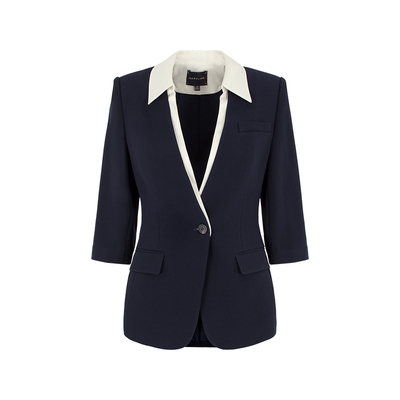 MARYLING深蓝撞色外套