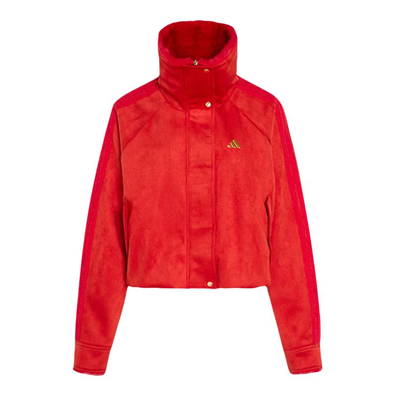 【自营】adidas阿迪达斯女运动休闲毛绒高领外套针织夹克 KH2661