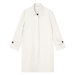 COVERINS【董洁同款】格陵兰白直筒单排扣风衣外套女中长款/短款