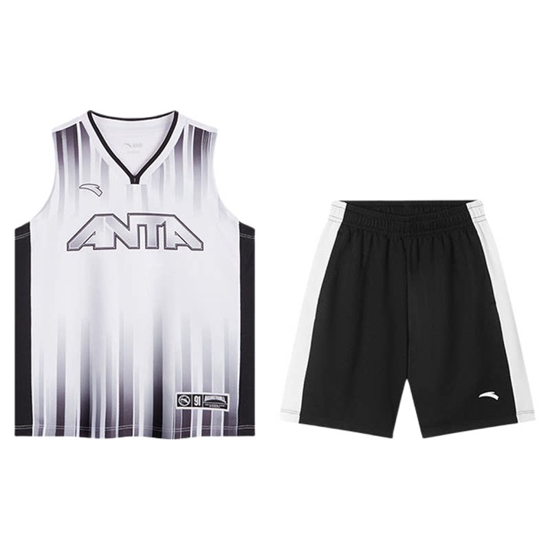 安踏儿童篮球服男童篮球套装训练比赛服2026速干套装背心短裤两件