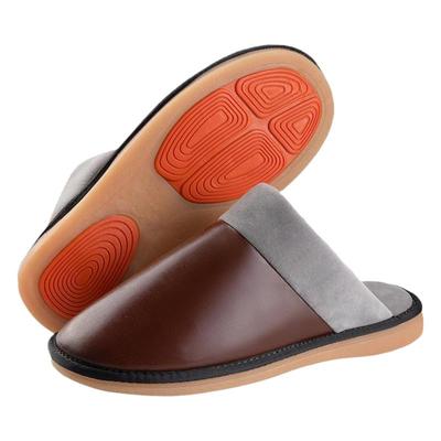 羊皮室内拖防滑防水棉拖鞋中老年