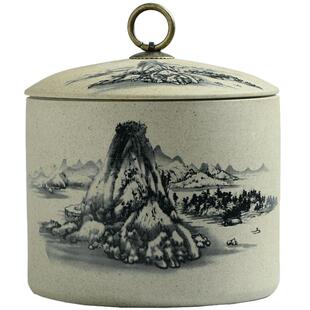 普洱茶叶罐大号陶瓷超大特大七子饼储茶陶罐汝窑家用茶缸粗陶罐子