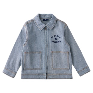 BLUEDOG 蓝狗25FW儿童秋冬条纹牛仔外套男童外套百搭大口袋外套