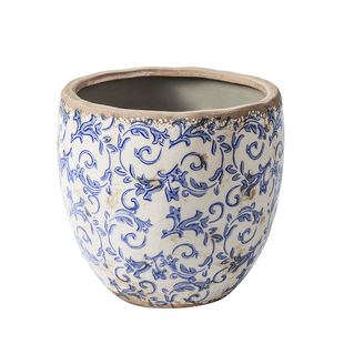 复古陶瓷蝴蝶兰花花盆家用户外庭院创意新中式仿青花瓷大小大口径