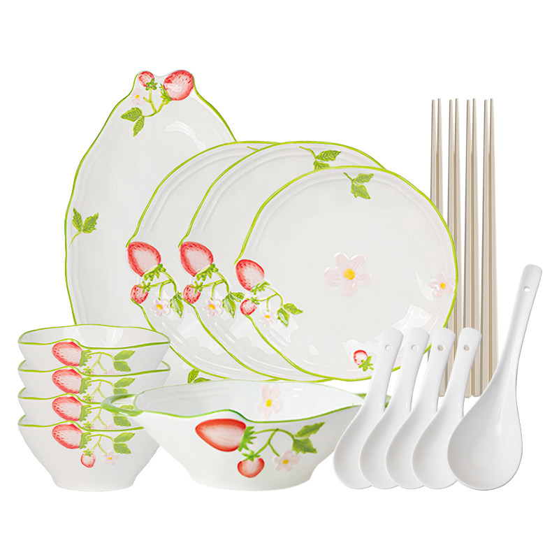 2025新款餐具套装陶瓷碗具碗碟筷盘家用高颜值釉下彩乔迁新婚礼物
