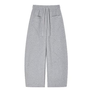 ACMEAURA美式高腰卫裤女秋季慵懒风宽松弯刀裤抽绳垂感拖地休闲裤