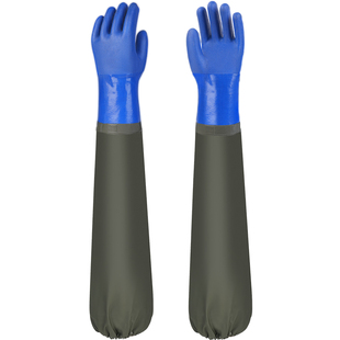 防水手套加长款厨房洗碗橡胶皮杀鱼专用干活耐酸碱塑胶洗衣服加绒