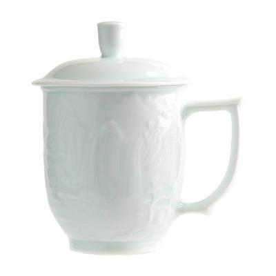 景德镇陶瓷影青大容量带盖泡茶杯