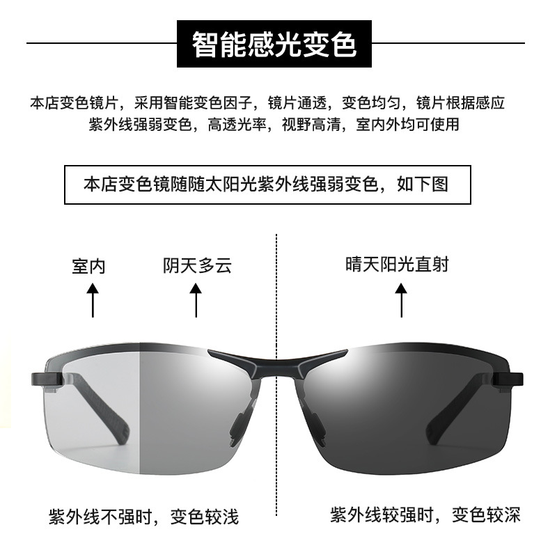 高档防紫外线强光墨镜男士开车日夜两用变色钓鱼专用太阳眼镜夜视