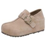 星期六新款真皮女鞋春季休闲舒适两穿勃肯鞋懒人一脚蹬内增高单鞋