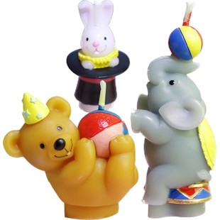 创意生日蜡烛动物造型 烘培蛋糕装饰小熊海狮兔子狮子座大象