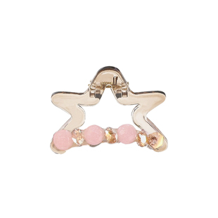 五角星粉色珠珠抓夹女中号后脑勺盘发鲨鱼夹子头饰半扎发闪钻发夹