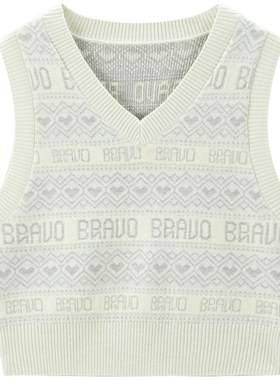 【商场同款】乐町菲尔岛字母针织背心女春季马甲C2EFE3B15