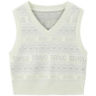 【商场同款】乐町菲尔岛字母针织背心女秋季马甲C2EFE3B15