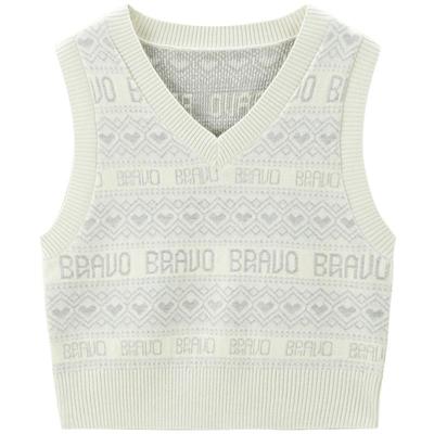 【商场同款】乐町菲尔岛字母针织背心女秋季马甲C2EFE3B15