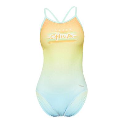 hosa/浩沙国风女连体三角游泳衣