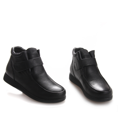 内联升秋冬季休闲牛皮羊毛女鞋