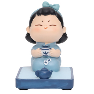 民国唐小圆手机架可爱唐仕女摆件创意家居装饰品办公桌面女生礼物