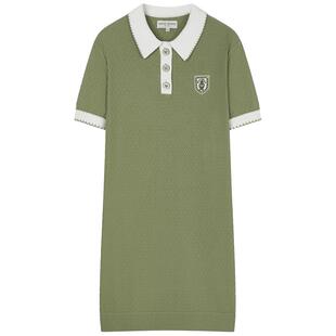 TeenieWeenie小熊奥莱女装夏季法式修身撞色Polo领短袖针织连衣裙