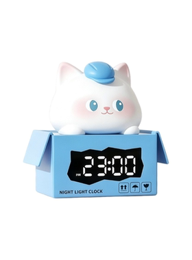 蹲蹲萌宠闹钟小夜灯强力叫醒伴睡