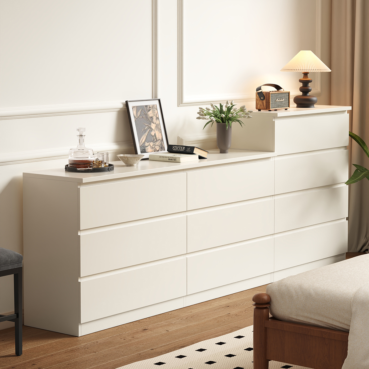 三梦马尔姆法式实木斗柜卧室床尾置物抽屉柜五斗柜客厅收纳储物柜