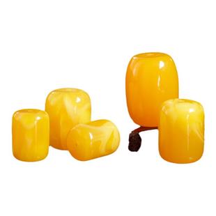 仿琥珀蜜蜡桶珠鸡油黄单颗散珠金刚文玩手串diy配件星月菩提配饰