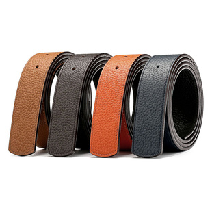 高端品质替换皮带男真皮不带头荔枝纹光面针扣无头腰带条3cm3.4