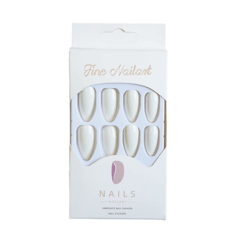尖头白色假指甲片nail成品欧美