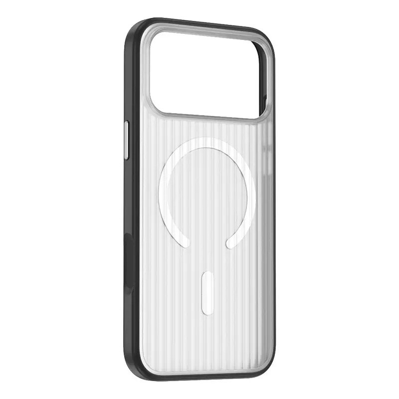 米斯登全包相机按键适用苹果iPhone17ProMax光栅条纹手机壳软胶磨砂透明magsafe磁吸保护套简约格纹防摔外壳