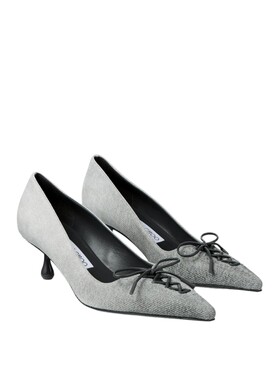 JIMMYCHOO/绒面革丹宁布高跟鞋