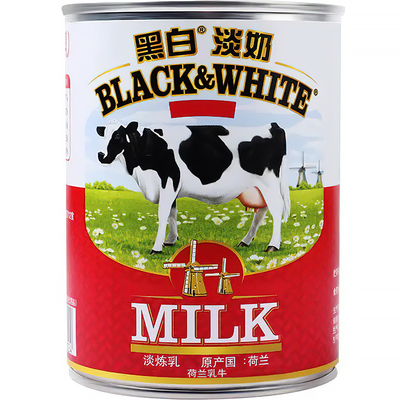 黑白全脂淡奶400克荷兰原装进口