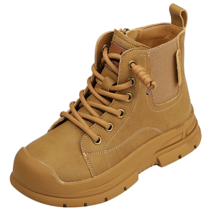 百丽童鞋秋季英伦风马丁靴男女童软底防滑短靴时尚百搭轻便宝宝鞋