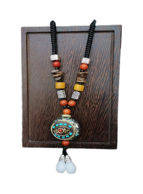 西藏天眼毛衣链异域风情唐卡项链