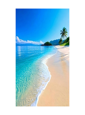 入户玄关海景风景画自粘墙贴画
