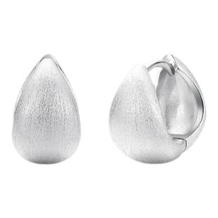 真我不凡S925银小银豆耳扣女2025新款水滴拉丝工艺耳圈耳饰方圆脸