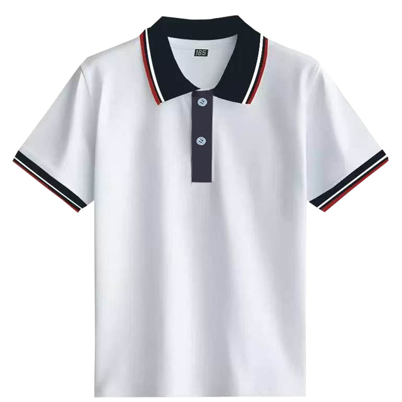 小学初中生纯棉Polo衫校服高中短袖T恤男女夏季宽松透气翻领班服
