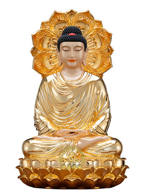 康盛佛缘全堂佛像铜鎏金供奉摆件