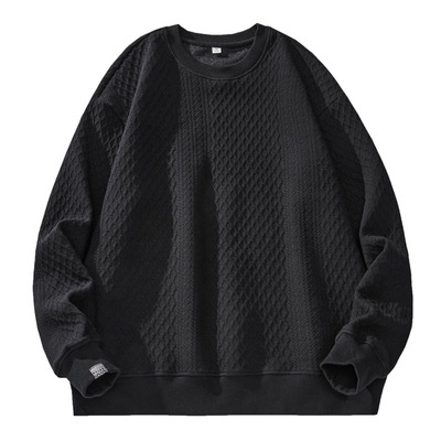 大码秋冬黑色加绒加厚卫衣男