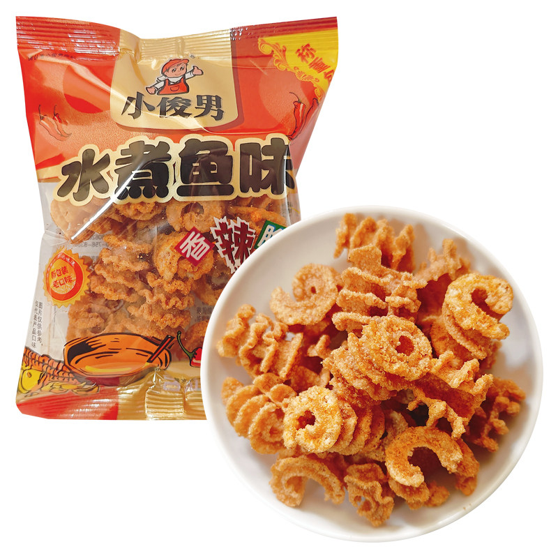 小俊男脆水煮鱼味香辣怀旧零食