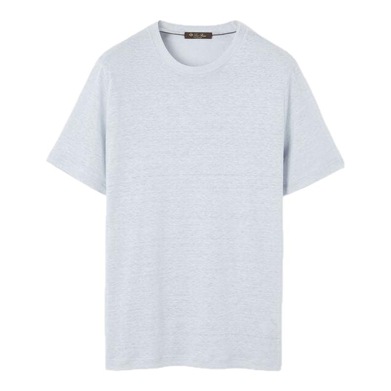 LoroPiana/诺悠翩雅男士T恤柔软亚麻针织波浪纹精致运动风新款