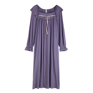 2026新款睡裙女士春秋季莫代尔薄款长袖睡衣超长裙大码连衣裙