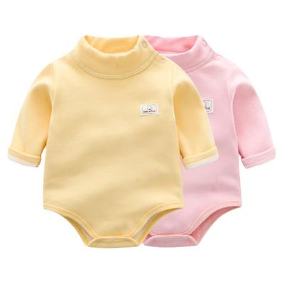 加绒高领包屁衣婴儿秋冬保暖加厚