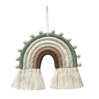 nice儿童房装饰编织毛球彩虹壁饰