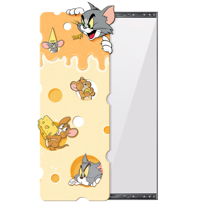 玄关装饰镜子画奶油风隐形可推拉