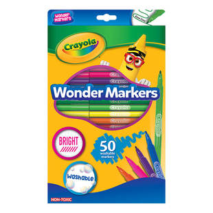 绘儿乐Crayola细杆细头50色儿童水彩笔wonder安全可水洗笔超耐用