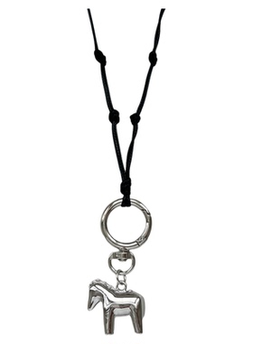 DH7抽拉皮绳小马吊坠情侣项链