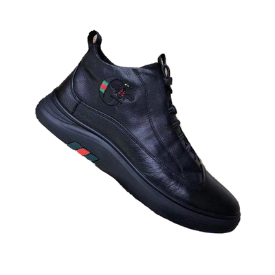 平跟皮鞋休闲高帮百搭男鞋纯牛皮