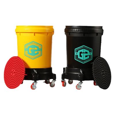 吉士塑料加厚带轮子神器车用水桶